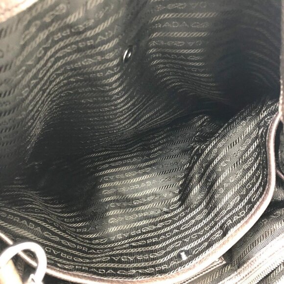 PRADA logo Bag 2WAY Tote Bag Leather Brown - Picture 11 of 16